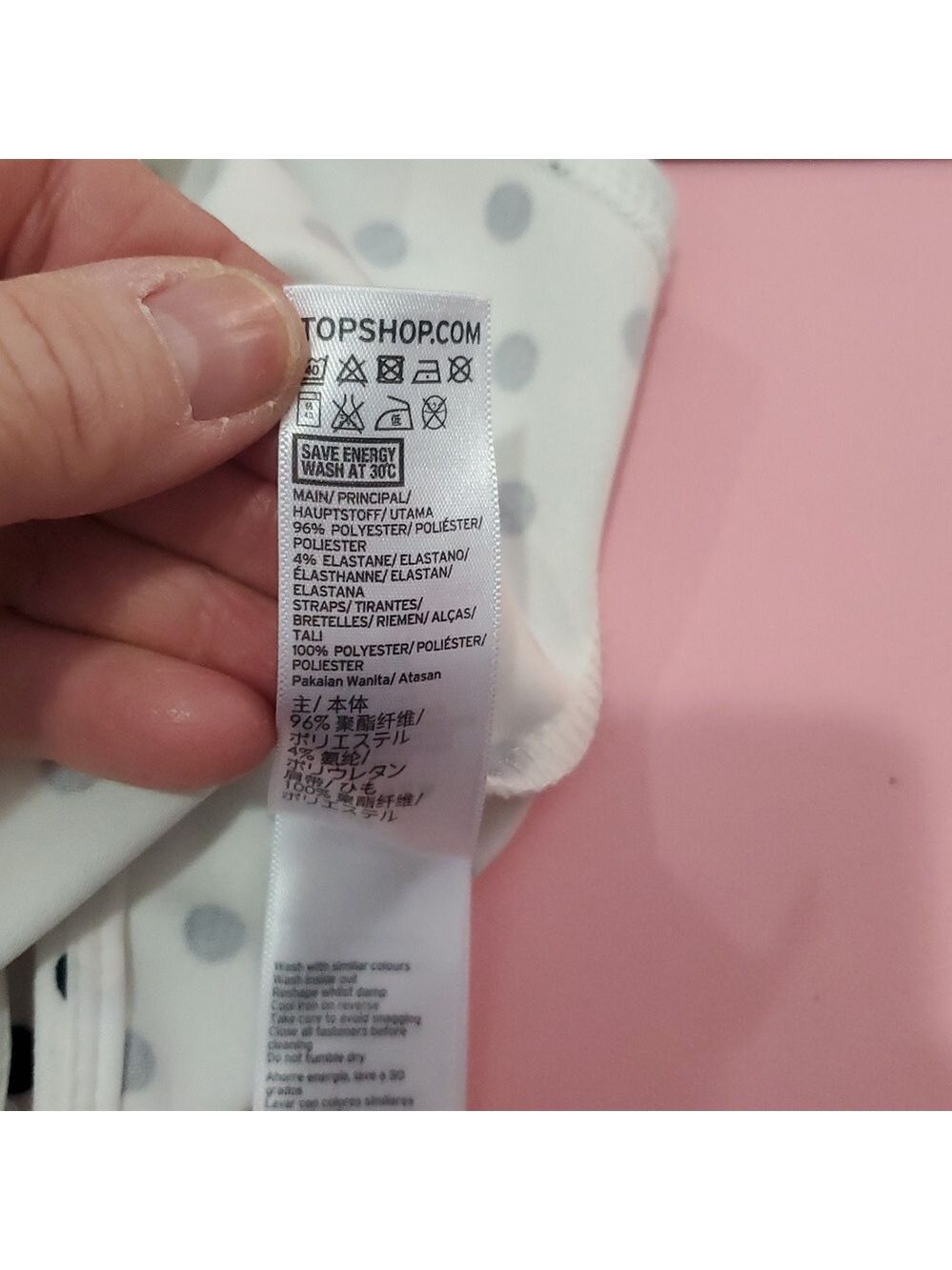 Topshop Black and White Polka Dot Crop Top Size 8 - Picture 7 of 7